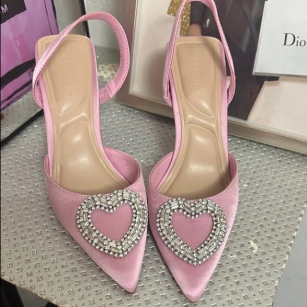 Primark Pink Heart Embellished Heels